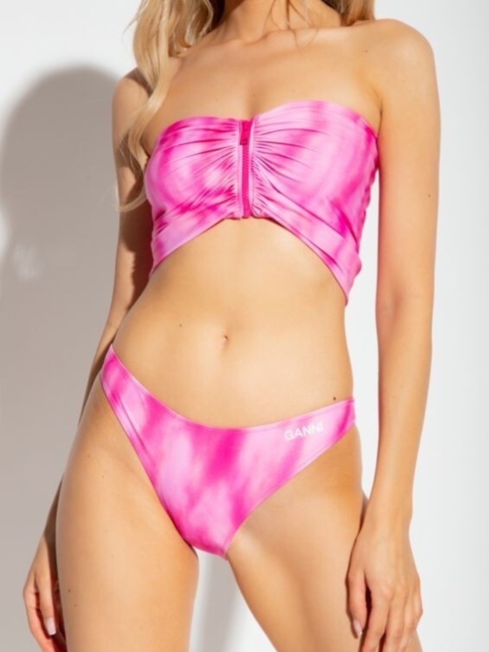 NWT GANNI 285 Dreamy Daze Phoix Pink Swim Bottoms Womens Size 38 / Med